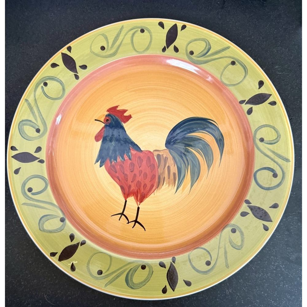 Warren Kimble Roosters of Seville 11" Dinner Charger Plate Canterbury Pottery